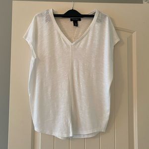 WHBM, size XS, white v-neck tee.